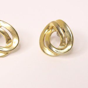 Gold Tone Oval Earrings Size OS